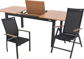 Doppler EXPERT WOOD antracit, polohovacie a stohovateľné kreslá, 6+2+1