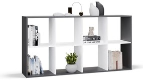 Regál Malax 2x4 147 cm antracit/bílý