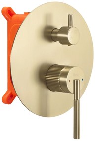 Rea Argon, sprchová súprava pod omietku + krabicový inštalačný systém BOX, zlatá matná, REA-P7810