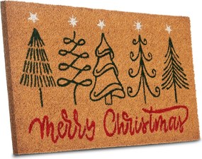 Hanse Home, AKCIA: 40x70 cm Rohožka Vianočné stromčeky 106196 - na von aj na doma, hnedá, chodba / predsieň