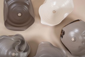 Rea Handmade Art, keramické umývadlo na dosku 500x380x190 mm, hnedá-béžová, REA-U6324