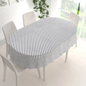 Biante Bavlnený oválny obrus Sandra SA-286 Sivé bodky na bielom 140x160 cm