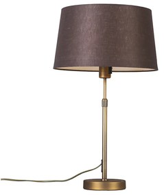 Stolná lampa bronzová s hnedým tienidlom 35 cm nastaviteľná - Parte