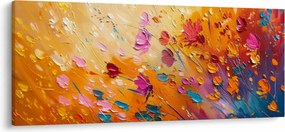 Obraz - Maľba farebných kvetov (120x50 cm)