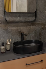 Laveo Desna, umývadlo na dosku 500x350x120 mm, čierna matná, LAV-VUD_B250
