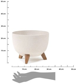 PLASTOVÝ KVETINÁČ ROSA LINEA ECO 18X29 CM KRÉMOVÁ