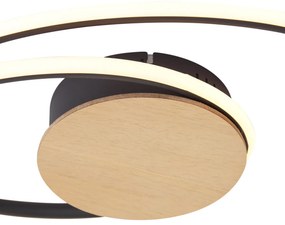 Dizajnové stropné svietidlo drevené vrátane LED s 3-stupňovým stmievaním - Rowan