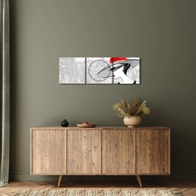 Obraz - Dáma v meste (s hodinami) (90x30 cm)