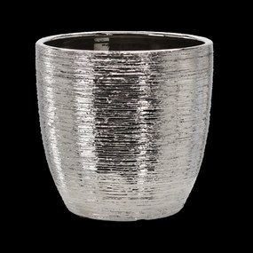 Garden Line KERAMICKÝ OBAL NA KVETINOVÝ KÔŠ 30 x 30 x 29,5 CM, STRIEBORNÝ *2227