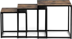 Sada 3 konferenčných stolíkov old wood AF-3003 OLW