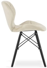Jedálenská stolička LAGO zamatová, béžová / čierna