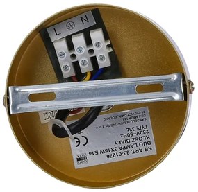 Luster na lanku DUO 3xE14/40W/230V zlatá/čierna