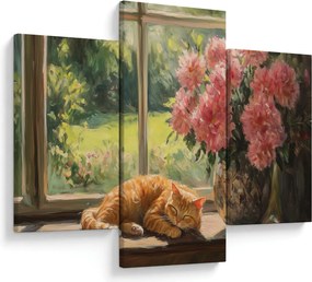 Obraz - Mačka na okne (90x60 cm)