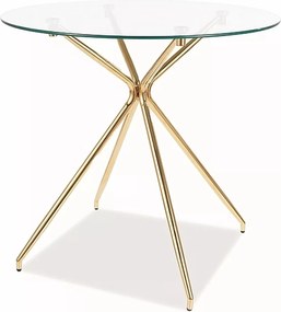 Jedálenský stôl Azalia 80 cm číry/zlatý