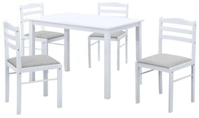 Jedálenský set Sesiones (biela + béžovosivá) (pre 4 osoby). Vlastná spoľahlivá doprava až k Vám domov. 1116505