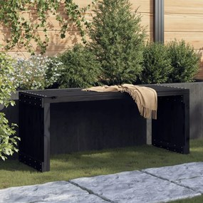 Záhradná lavička výsuvná čierna 212,5x40,5x45cm masív. borovica 832527