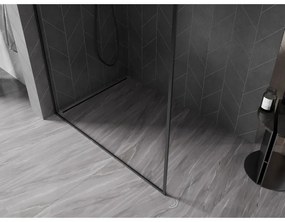 Mexen, Mexen Kioto-XF L sprchová stena s rámom 50 x 202 cm, priehľadná 10 mm, čierna - 800-050-174-70-00-XF