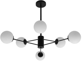 Stropné kovové svietidlo Industriálne 6 APP262-6C čierne