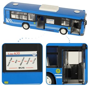 KIK RC autobus na diaľkové ovládanie s dverami modrý