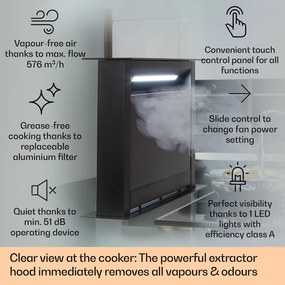 Klarstein Royal Flush Eco, digestor, 90 cm, 714 m³/h, A+