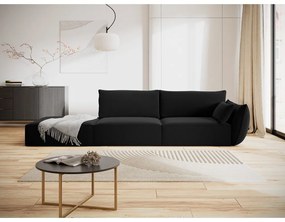Čierna zamatová pohovka pravý roh 264 cm Vanda – Mazzini Sofas
