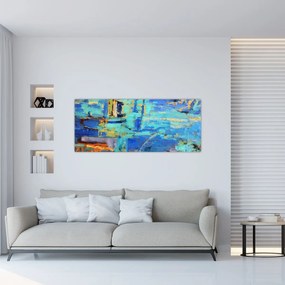 Obraz - Abstraktné olejomaľba (120x50 cm)