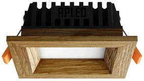APLED - LED Podhľadové SQUARE WOODLINE LED/3W/230V 3000K 9x9 cm dub masív