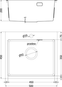 Mexen Solix, 1-komorový nerezový drez 500 x 450 mm, brúsená meď, vzor voština, 6402501000-65HC