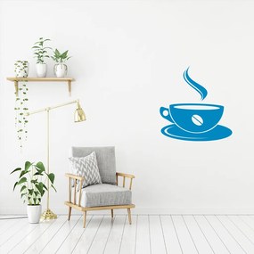 Veselá Stena Samolepka Pražená káva Farba: modrá, Veľkosť: 60 x 63 cm