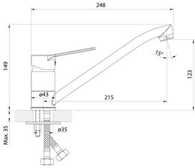 Aqualine - Drezová batéria SINTRA lesklý chróm