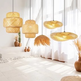 Immax 08270L - Luster na lanku HILO 1xE27/40W/230V pr. 80 cm bambus