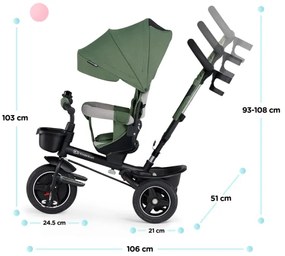 KINDERKRAFT SELECT - Detská trojkolka SPINSTEP Premium zelená