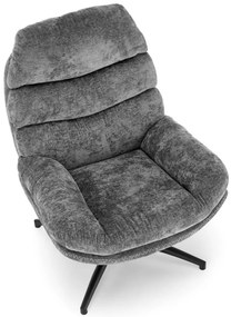 Křeslo s podnožkou Dario popelavě šedé