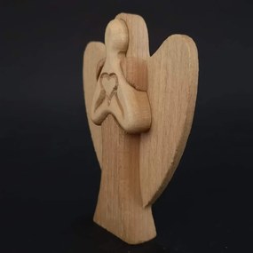 AMADEA Drevený anjel, masívne drevo, výška 10 cm