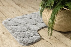 Sada kúpeľňových koberčekov SUPREME STONES kamienky, sivá