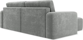 Sivá ženilková rozkladacia/s úložným priestorom rohová pohovka (ľavý roh/s leňoškou) Kona – Makamii