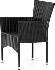 Autronic BONTEC Záhradná stolička, kov, polyratan, čierna, AZC-S2117 BK Farba: Čierna