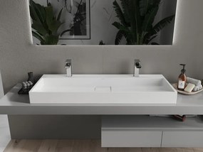 Mexen Ava umývadlo na dosku z konglomerátu 2/O 120 x 46 cm, biele - 23011202