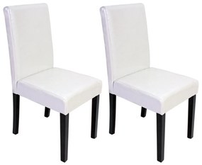 Jedálenská stolička Litta (SET 2 ks), tmavé nohy - Biela