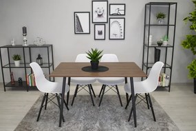 Jedálenská stolička OSAKA biela (čierne nohy)