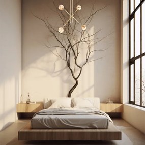 Argon 1840 - Luster na tyči ABSOS 4xE14/7W/230V alabaster zlatá