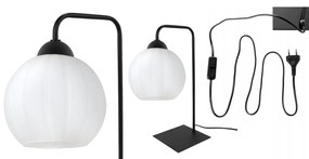 Stolná lampa Costa, 1x biele sklenené tienidlo, b