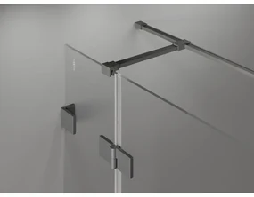 Mexen Lunar T, sklápací sprchový kút ľavý 135 x 120 cm, 8mm číre sklo, grafitový profil, 834T-135-120-95-00-L