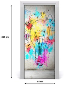 Samolepiace fototapety na dvere farebná žiarovka 85x205 cm