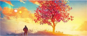 Obraz stromu na kopci (120x50 cm)