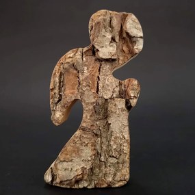 AMADEA Drevený anjel s kôrou, masívne drevo, 8x4x2 cm