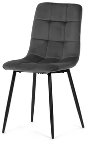 Autronic - Židle jídelní, šedá sametová látka, nohy černý kov - CT-281 GREY4 NOVINKA
