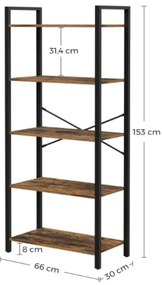 Knižnica NAVARO hnedá/čierna