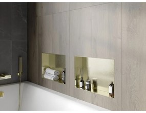 Mexen X-Wall-NR, polička na zapustenie pod obklad bez goliera 45 x 30 cm, zlatá lesklá, 1951453010