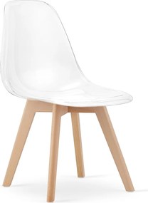 AKCIA Transparentná stolička KITO s bukovými nohami II. akosť